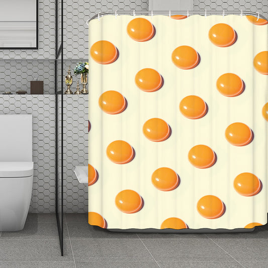 Egg Yolk Pattern Print Polyester Shower Curtain
