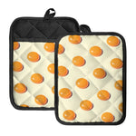 Egg Yolk Pattern Print Pot Holders With Pocket