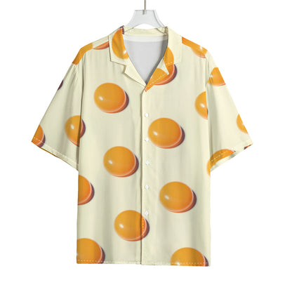 Egg Yolk Pattern Print Rayon Hawaiian Shirt