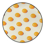 Egg Yolk Pattern Print Round Floor Mat
