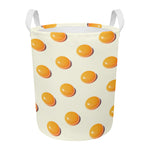 Egg Yolk Pattern Print Round Laundry Basket