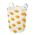 Egg Yolk Pattern Print Round Laundry Basket