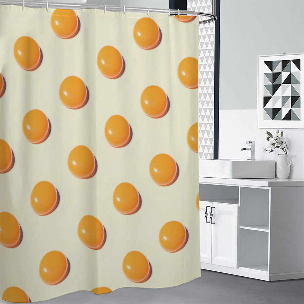 Egg Yolk Pattern Print Shower Curtain