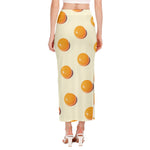 Egg Yolk Pattern Print Side Slit Maxi Skirt