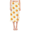 Egg Yolk Pattern Print Side Slit Midi Skirt