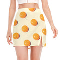 Egg Yolk Pattern Print Side Slit Mini Skirt