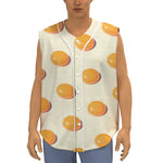 Egg Yolk Pattern Print Sleeveless Baseball Jersey