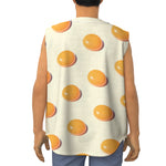 Egg Yolk Pattern Print Sleeveless Baseball Jersey