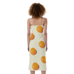 Egg Yolk Pattern Print Slim Fit Midi Cami Dress