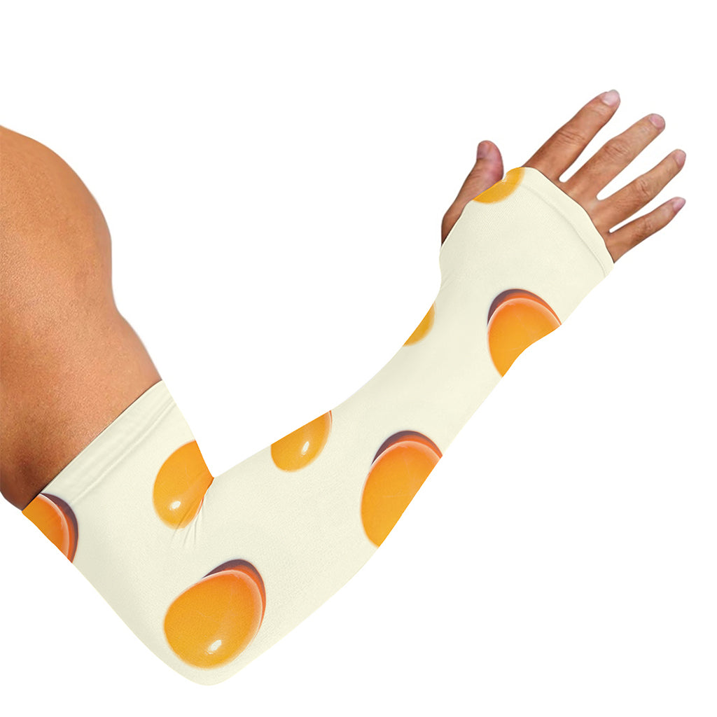 Egg Yolk Pattern Print Sun Protection Arm Sleeves