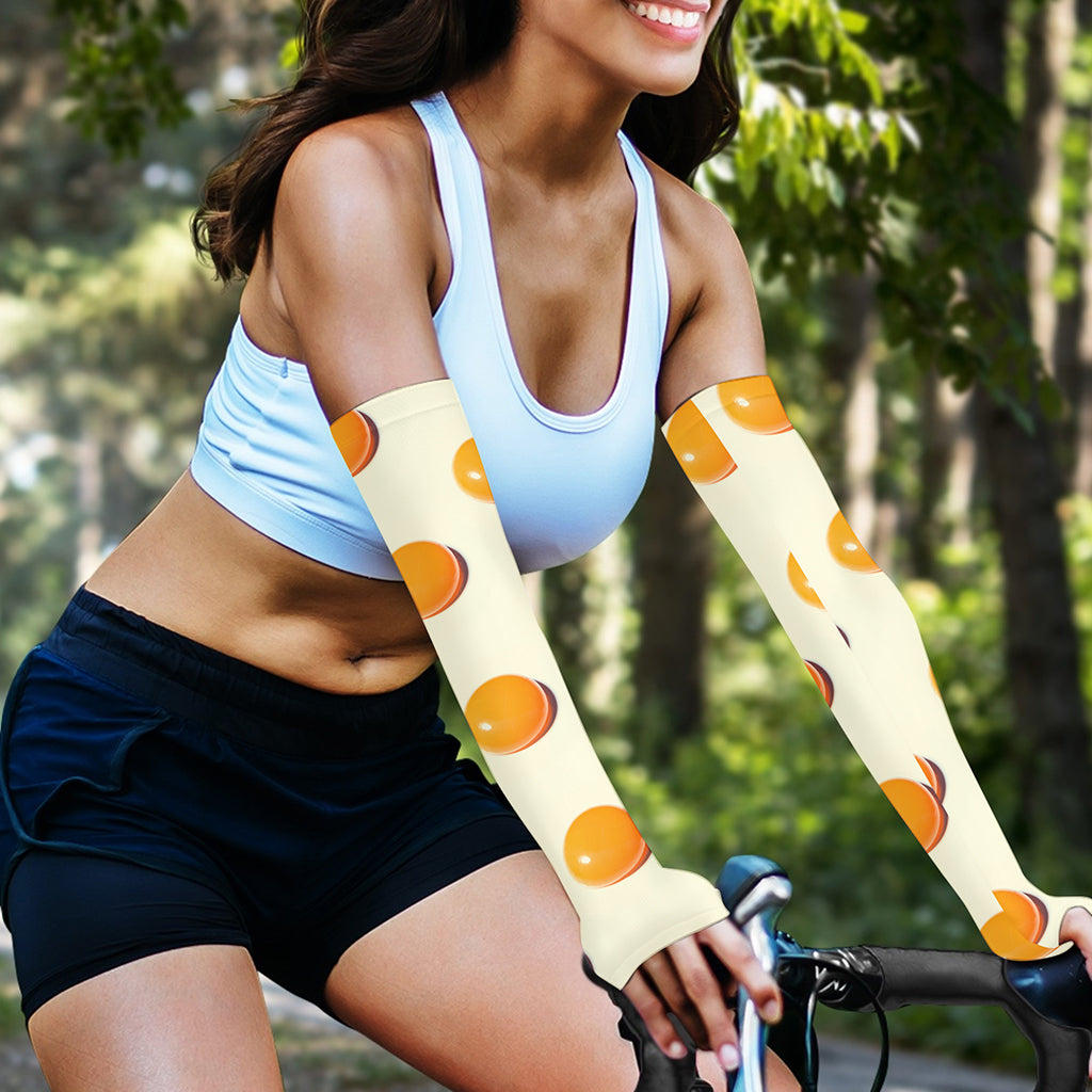 Egg Yolk Pattern Print Sun Protection Arm Sleeves