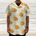 Egg Yolk Pattern Print Textured Short Sleeve Shirt