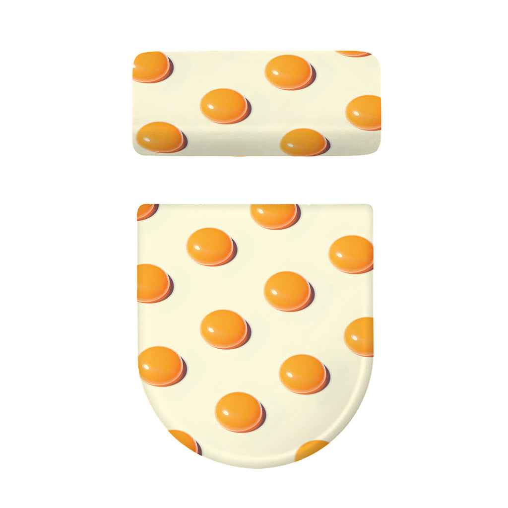 Egg Yolk Pattern Print Toilet Lid And Tank Cover Set