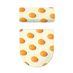 Egg Yolk Pattern Print Toilet Lid And Tank Cover Set