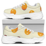 Egg Yolk Pattern Print White Chunky Shoes