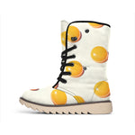 Egg Yolk Pattern Print Winter Boots