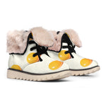 Egg Yolk Pattern Print Winter Boots
