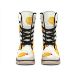 Egg Yolk Pattern Print Winter Boots
