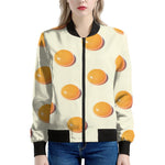 Egg Yolk Pattern Print Women's Bomber Jacket