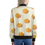 Egg Yolk Pattern Print Women's Bomber Jacket