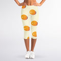 Egg Yolk Pattern Print Women's Capri Leggings