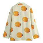 Egg Yolk Pattern Print Women's Cotton Blazer