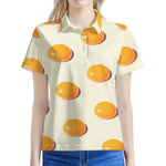 Egg Yolk Pattern Print Women's Polo Shirt