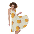 Egg Yolk Pattern Print Sleeveless Knee Length Dress
