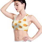 Egg Yolk Pattern Print Women's Sports Bra