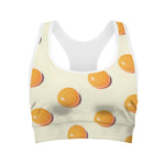 Egg Yolk Pattern Print Women's Sports Bra