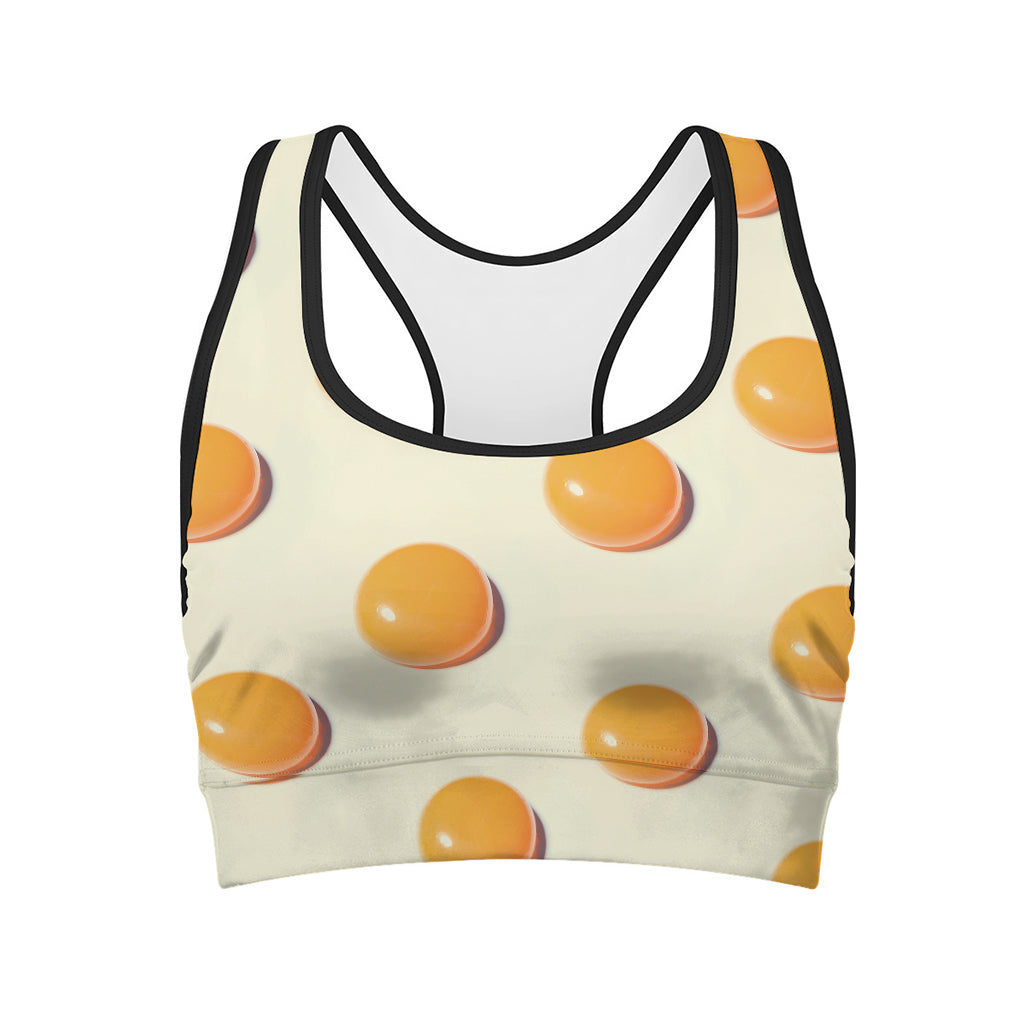 Egg Yolk Pattern Print Women's Sports Bra
