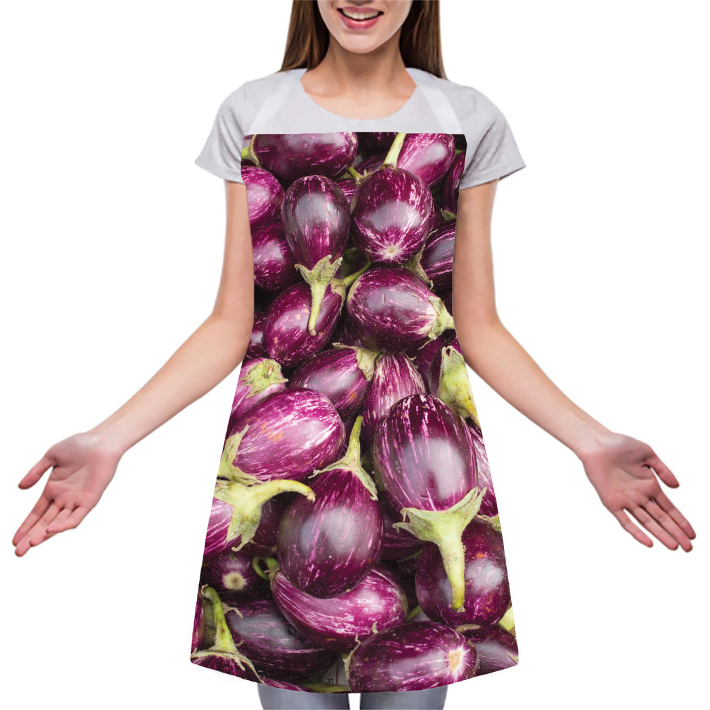 Eggplant Print Adjustable Apron