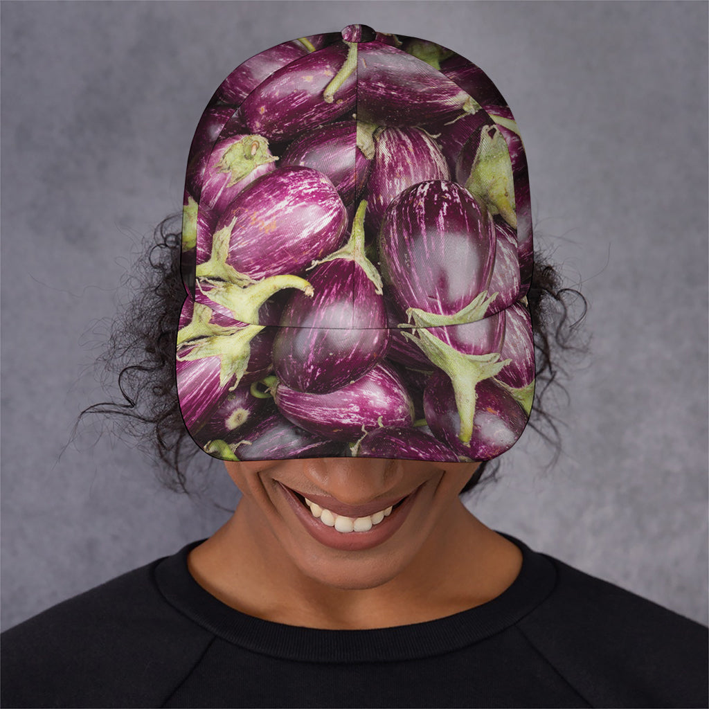Eggplant Print Baseball Cap