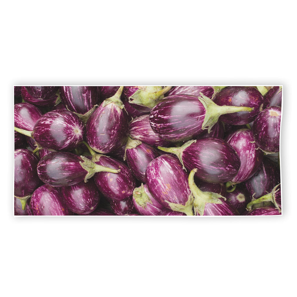 Eggplant Print Beach Towel