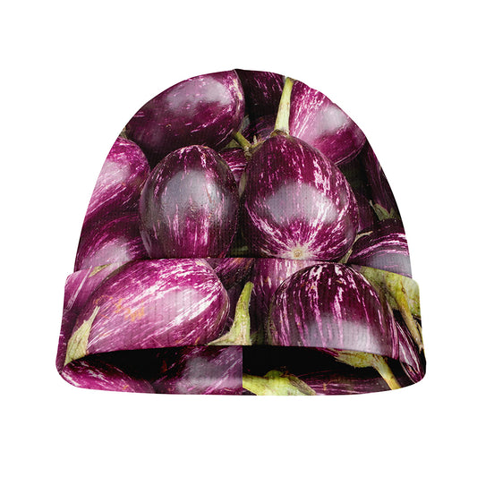 Eggplant Print Beanie