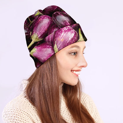 Eggplant Print Beanie