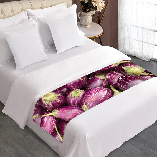 Eggplant Print Bed Runner