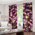 Eggplant Print Dimout Grommet Curtains