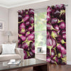 Eggplant Print Blackout Grommet Curtains