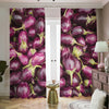 Eggplant Print Blackout Pencil Pleat Curtains