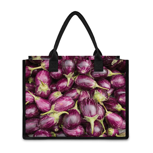 Eggplant Print Canvas Tote Bag