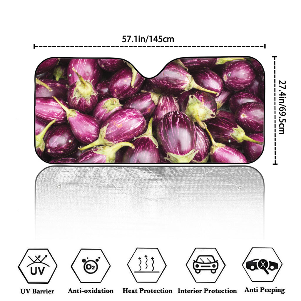 Eggplant Print Car Windshield Sun Shade