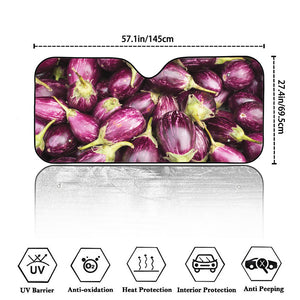 Eggplant Print Car Windshield Sun Shade