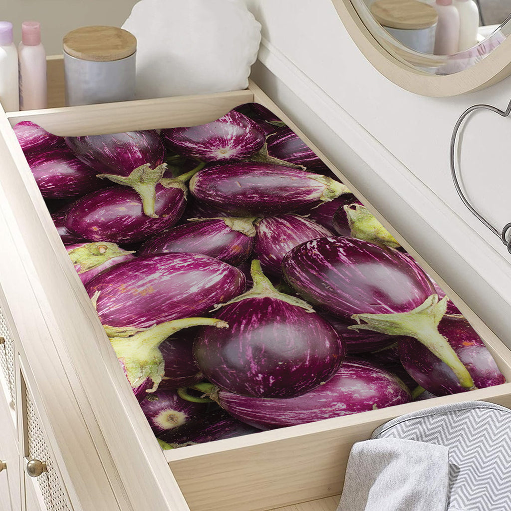 Eggplant Print Changing Pad Cover
