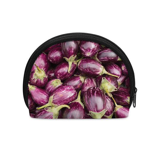 Eggplant Print Coin Purse