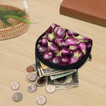 Eggplant Print Coin Purse