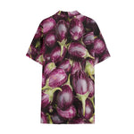 Eggplant Print Cotton Hawaiian Shirt