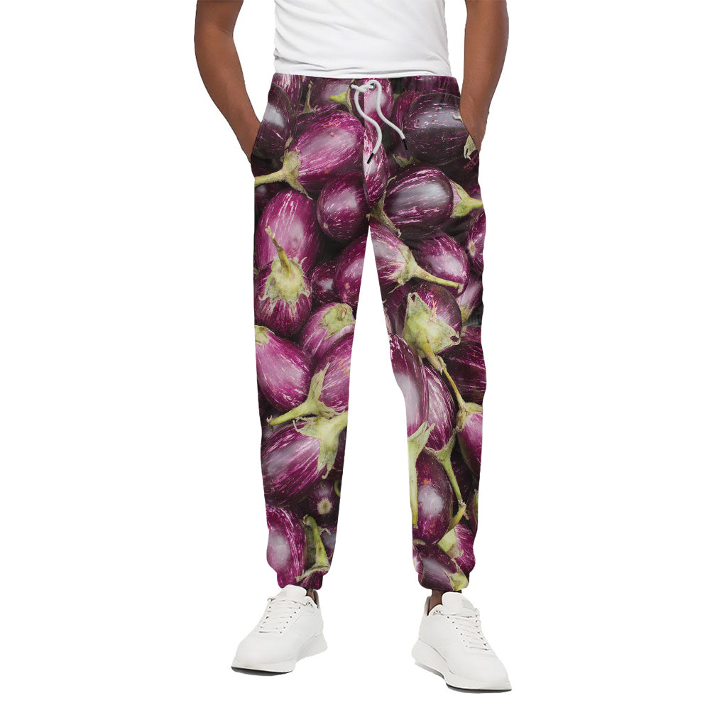 Eggplant Print Cotton Pants