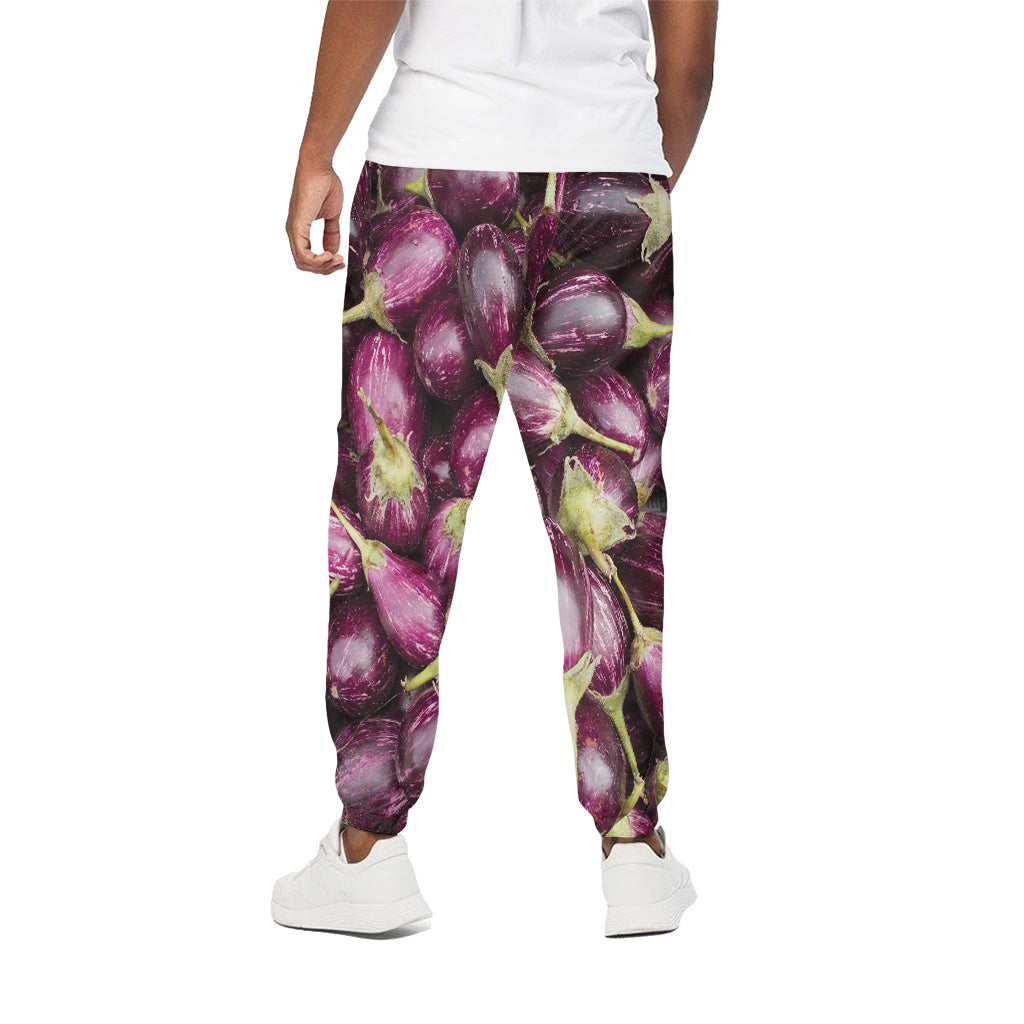 Eggplant Print Cotton Pants