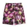 Eggplant Print Cotton Shorts